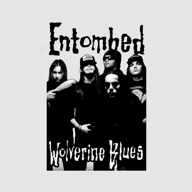 Entombed Wolverine Blues Black White Female Pullover Hoodie