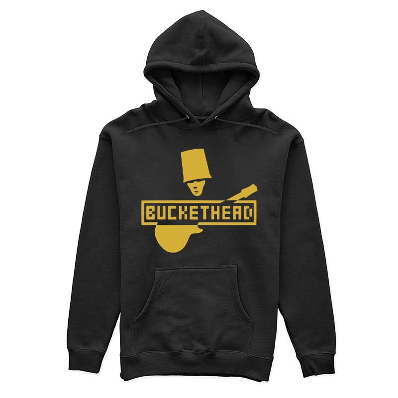 Gold Buckethead Guitar Player Logo Design Female Pullover Hoodie