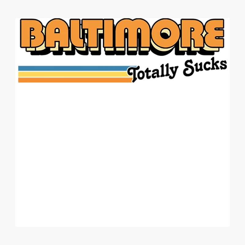 Baltimore Totally Sucks  Humorous Retro Typography Design Throw Pillow