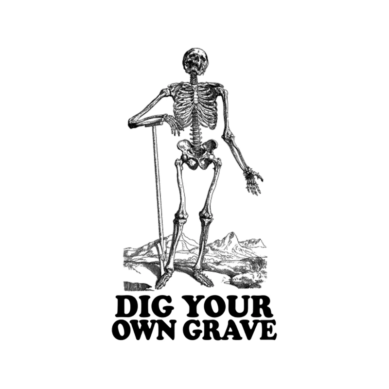 Dig Your Own Grave - Funny Skeleton Design Tapestry