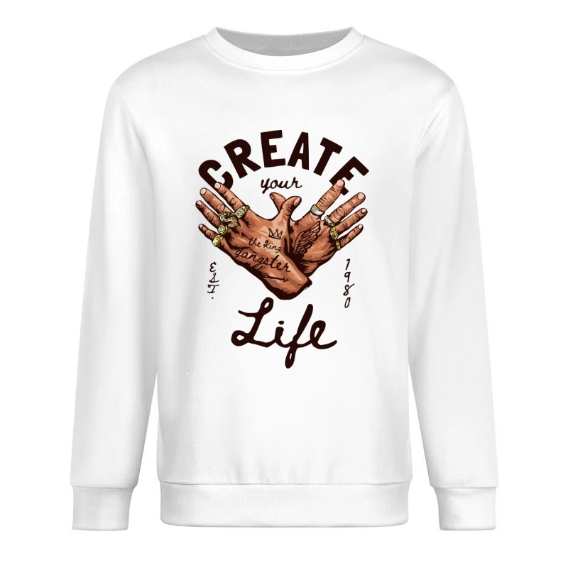 Gestalte dein Leben mit Tattoos und Ringen Herren Pullover Sweatshirt