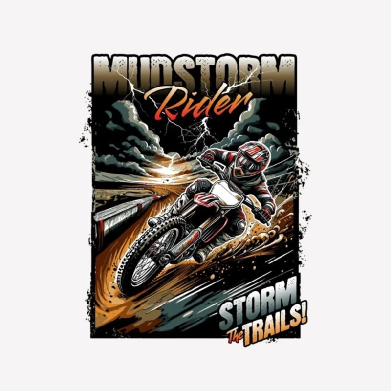 Mudstorm Rider: Extreme Off-Road Motorcycle Racing Through the Storm Female T-Shirt