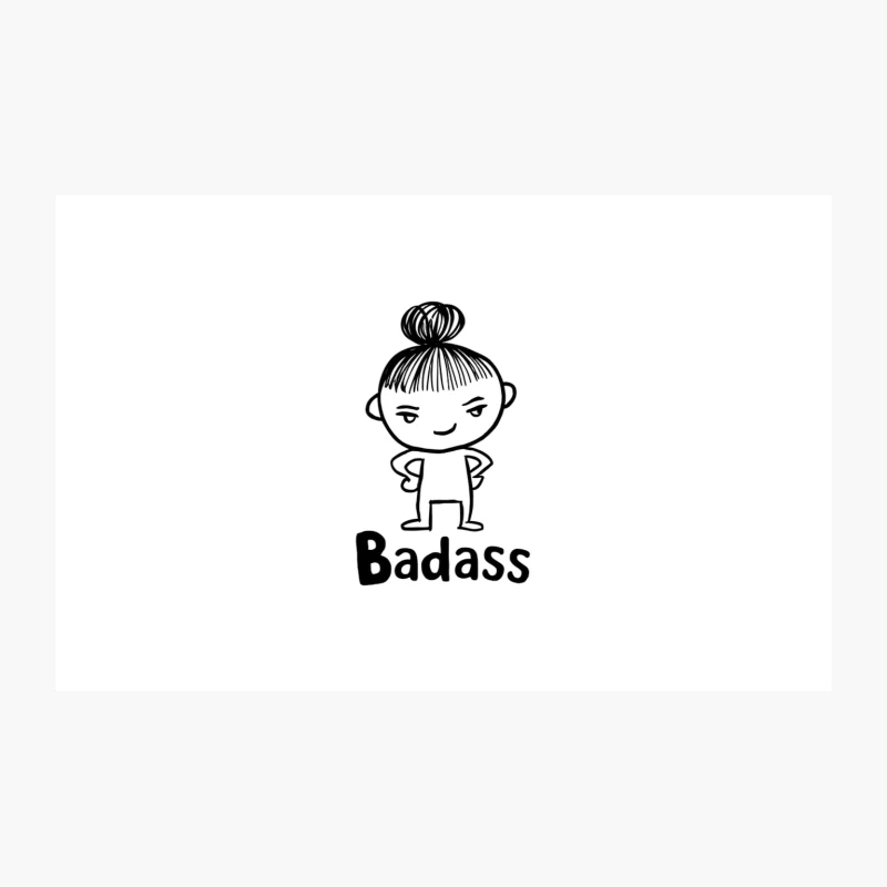 Simple Badass Cartoon Character with Attitude Travel Mug