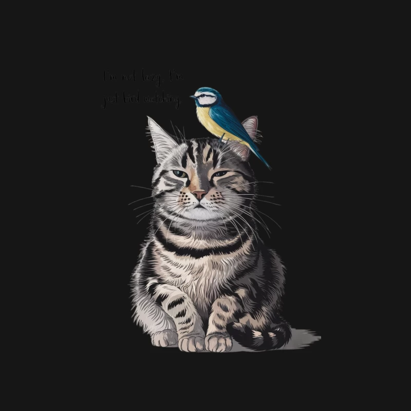 Lazy Cat's Bird-Watching Excuse Mouse Pad
