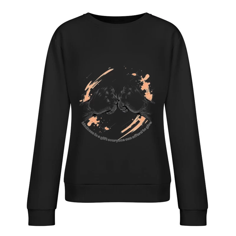 Kindness Fist Bump Inspirational Illustration Female Pullover Sweatshirt