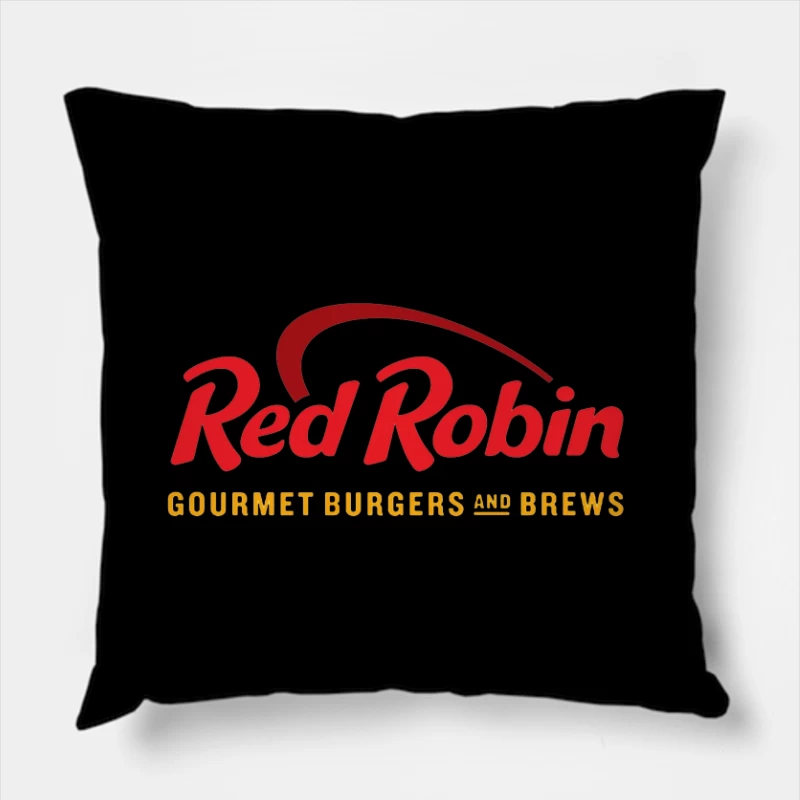 Red Robin Gourmet Burgers and Brews Restaurant Logo Throw Pillow