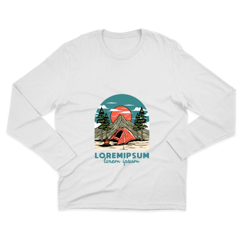 Campinglandschaft mit Sonnenuntergang Herren Langarm T-Shirt