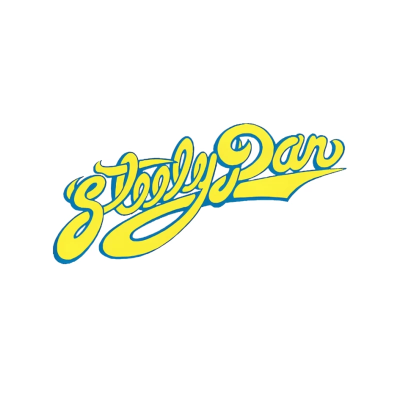 Steely Dan Classic Yellow Cursive Band Logo Pin