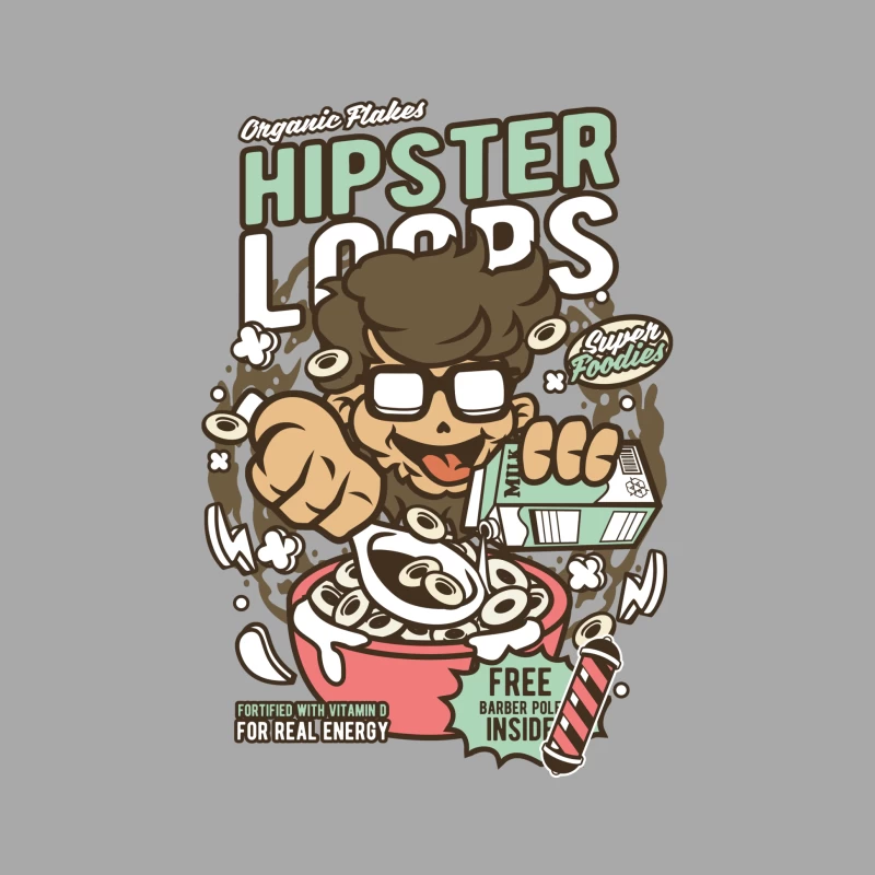 Céréales Hipster Loops amusantes Homme Sweat à capuche