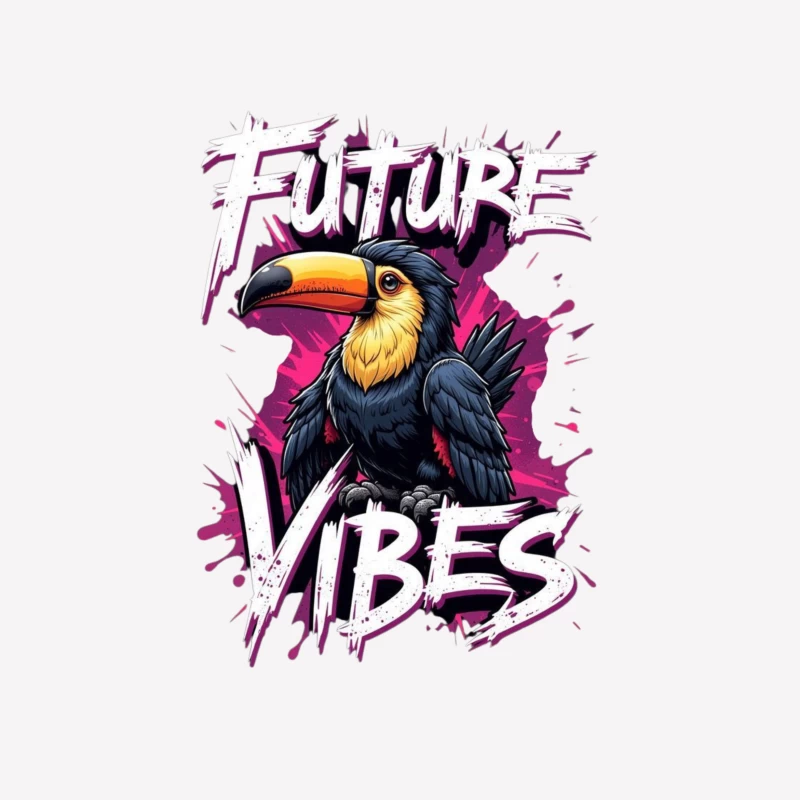 Future Vibes with a Colorful Toucan Male T-Shirt