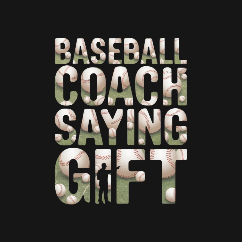 Baseball Coach Gift: Motivational Sports Typography Male T-Shirt