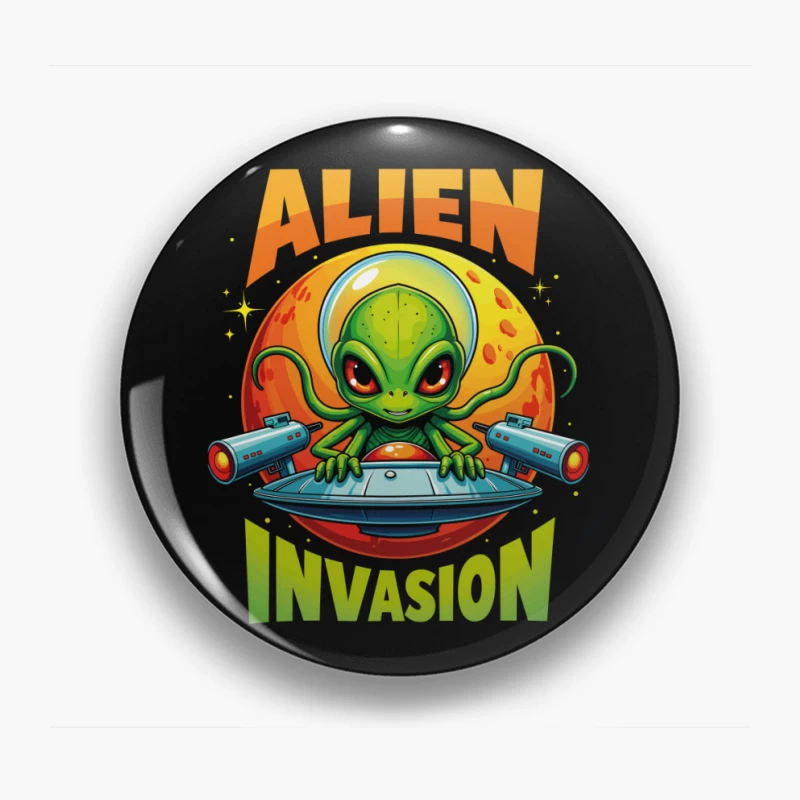 Retro Pixel Alien Invasion – Vibrant 8-bit Extraterrestrial Style! Pin