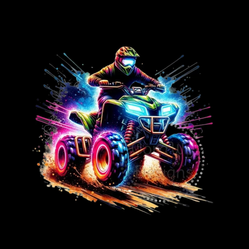 Exciting ATV Rider in Action Tapestry