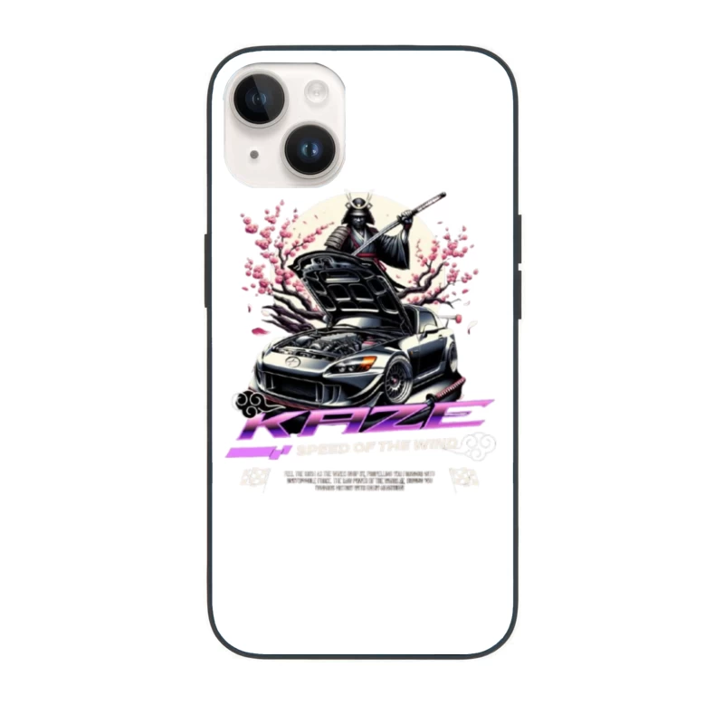 Samurai Warrior Honda S2000 with Cherry Blossoms in Anime Style iPhone Case