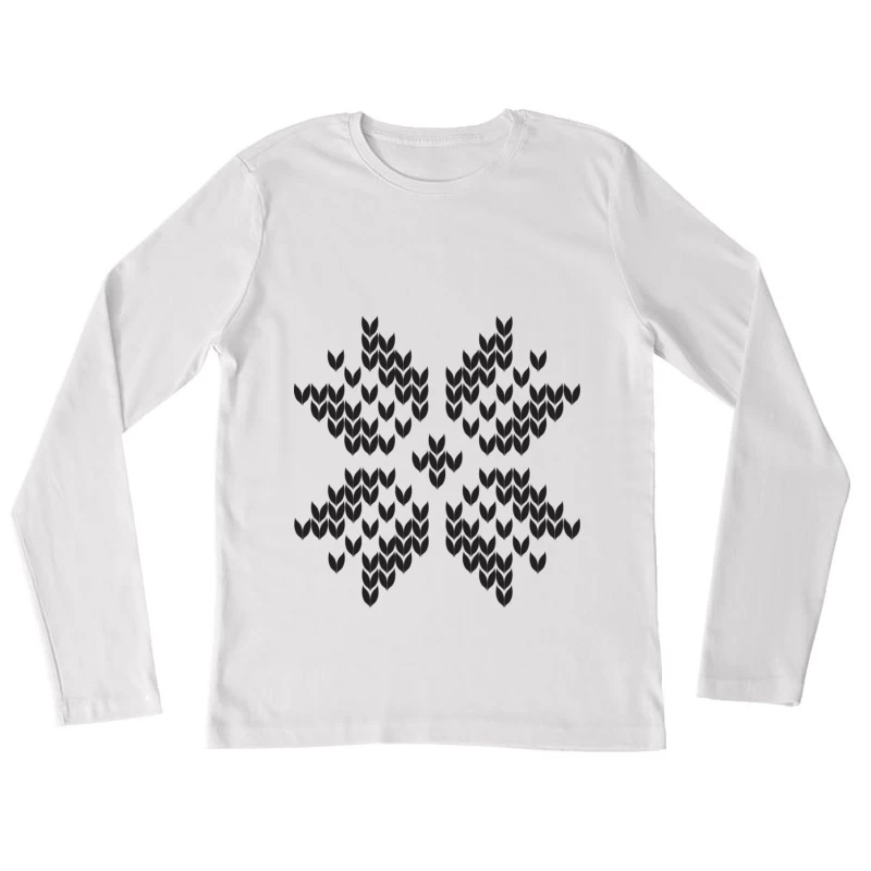 Motif géométrique en chevrons Femme Manches Longues T-Shirt