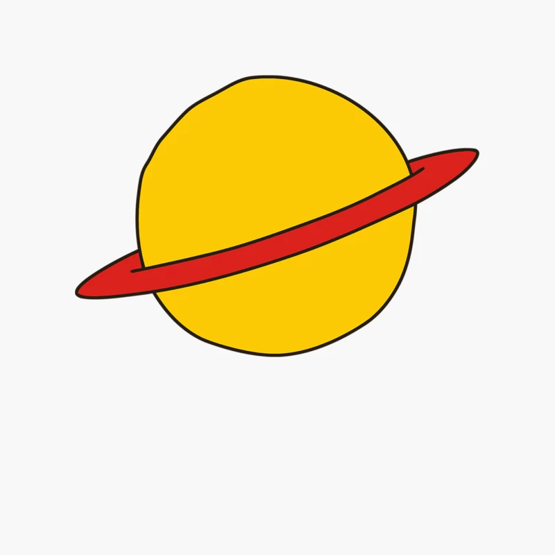 Cartoon Saturn Planet in Space Cotton Tote Bag