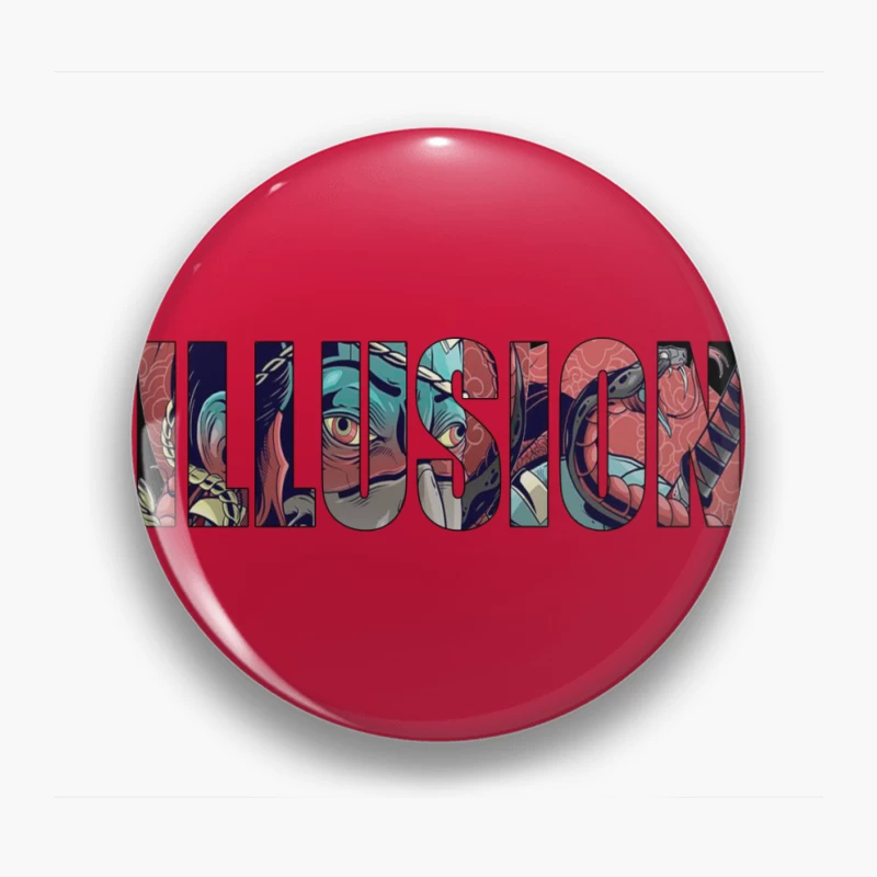 Colorful Artistic Illusion Design Pin