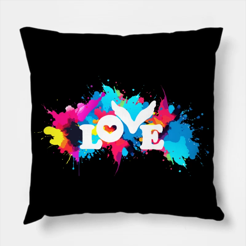 Coldplay Colorful Splash Throw Pillow