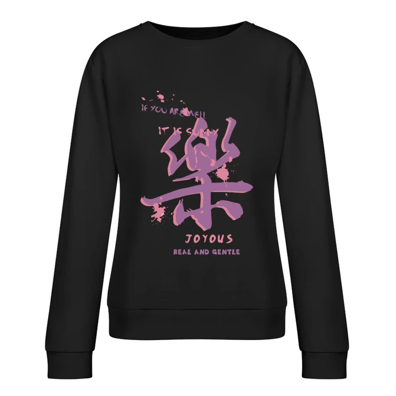 Freude und Sanftmut in Rosa Kunstdesign Damen Pullover Sweatshirt