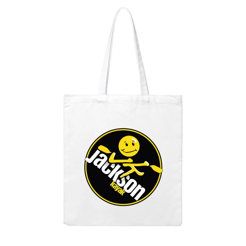 Jackson Kayak Sports Logo with Yellow Smiley Design Cotton Tote Bag