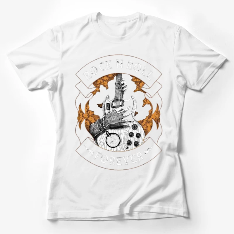 Rock N Roll Forever Graphic Design Female T-Shirt