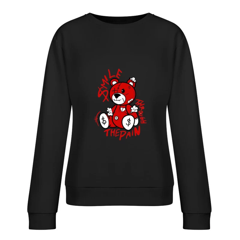 Lächeln durch den Schmerz Bär Damen Pullover Sweatshirt
