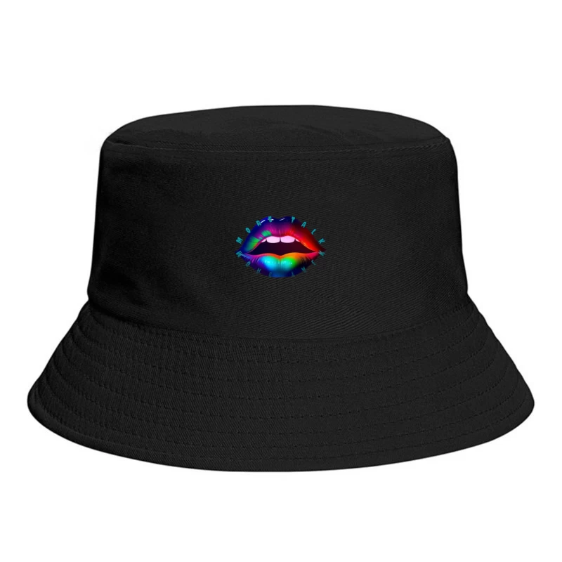 Rainbow Pierced Lips Pop Art Design Bucket Hat