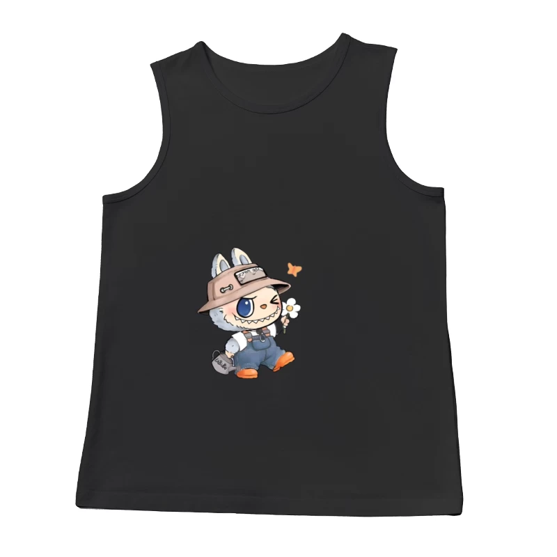 Adorable mascotte de dessin animé avec fleur Homme Débardeur