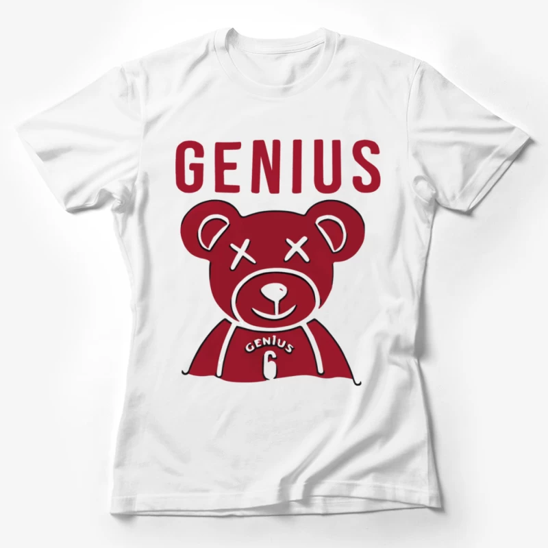 Roter Bär mit Genius-Schriftzug Damen T-Shirt