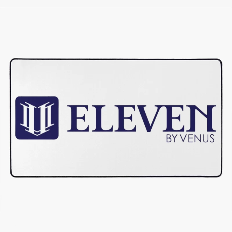 Modern Navy Blue Eleven by Venus Logo Design Desk Mat