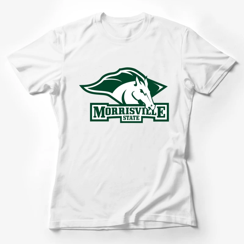 Morrisville State College Athletics Logo with White Horse Mascot Female T-Shirt