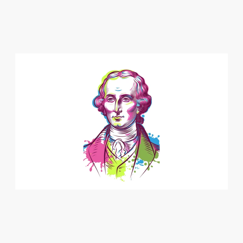 Vibrant Pop Art Portrait of Historical Figure Travel Mug