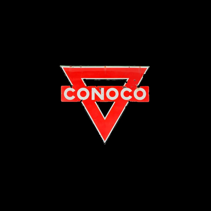 Vintage Conoco Gas Station Triangle Logo Sign Desk Mat