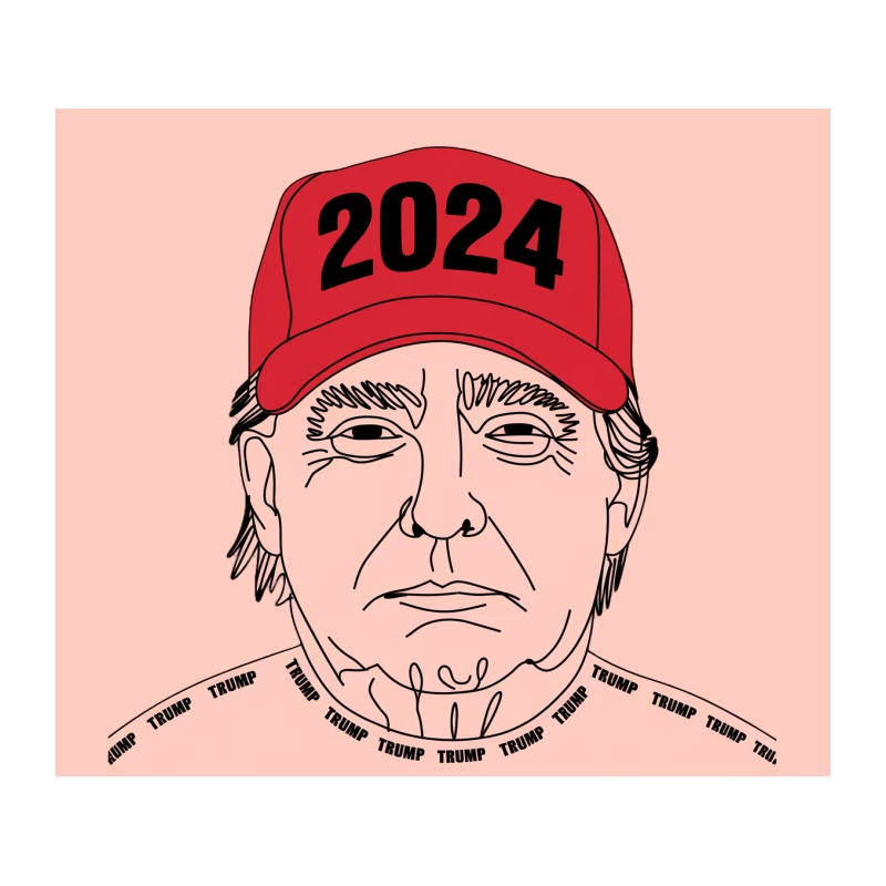2024 Political Campaign Illustration with Red Cap Tapestry