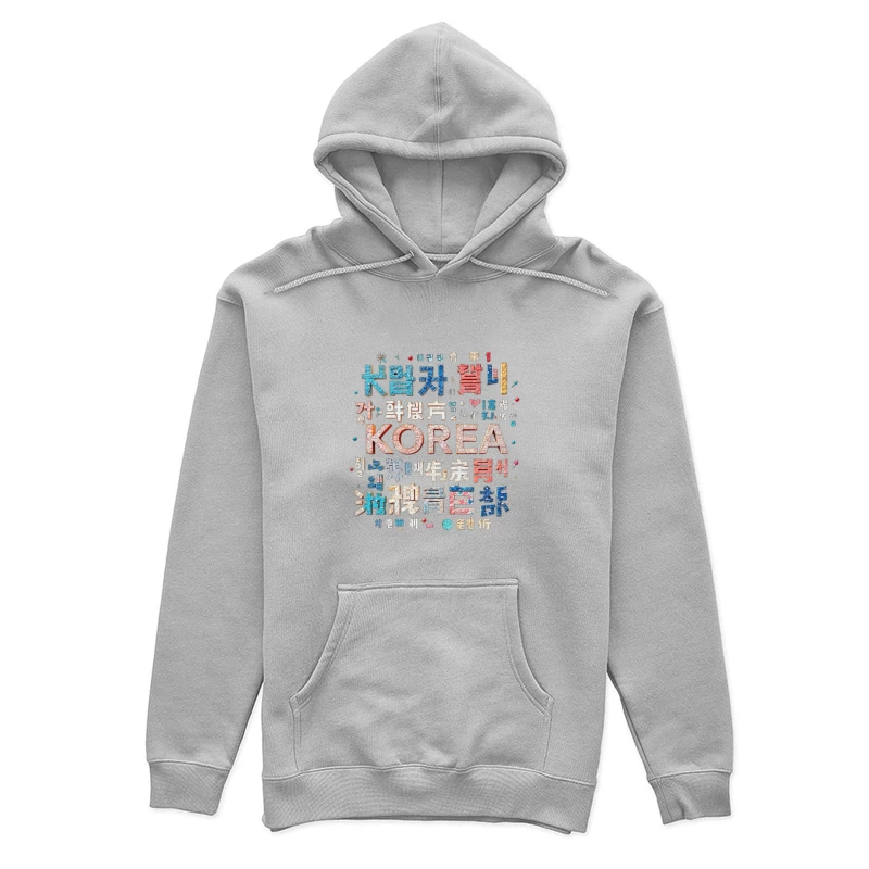 Artistic Korean Typography and Cultural Design Female Pullover Hoodie