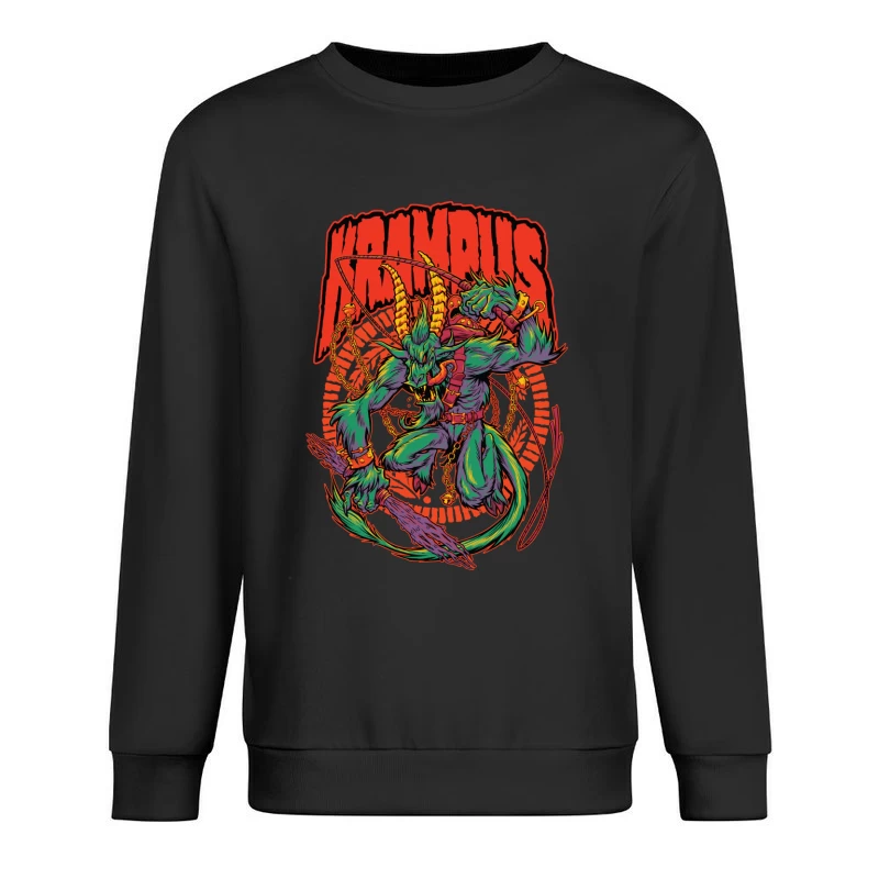 Krampus Holiday Mythology Illustration Male Pullover Sweatshirt