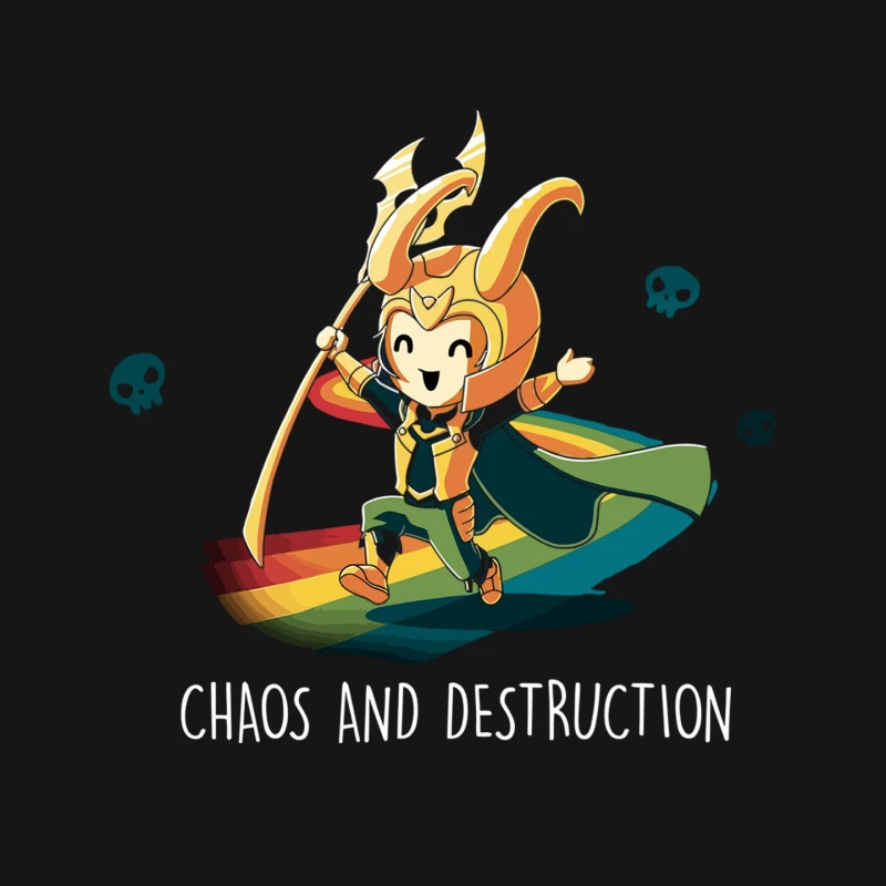Mischievous Loki: Marvel's Trickster God on a Rainbow Adventure Mouse Pad