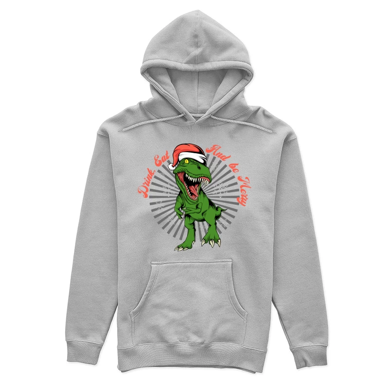 Festive Dinosaur Christmas Fun Female Pullover Hoodie