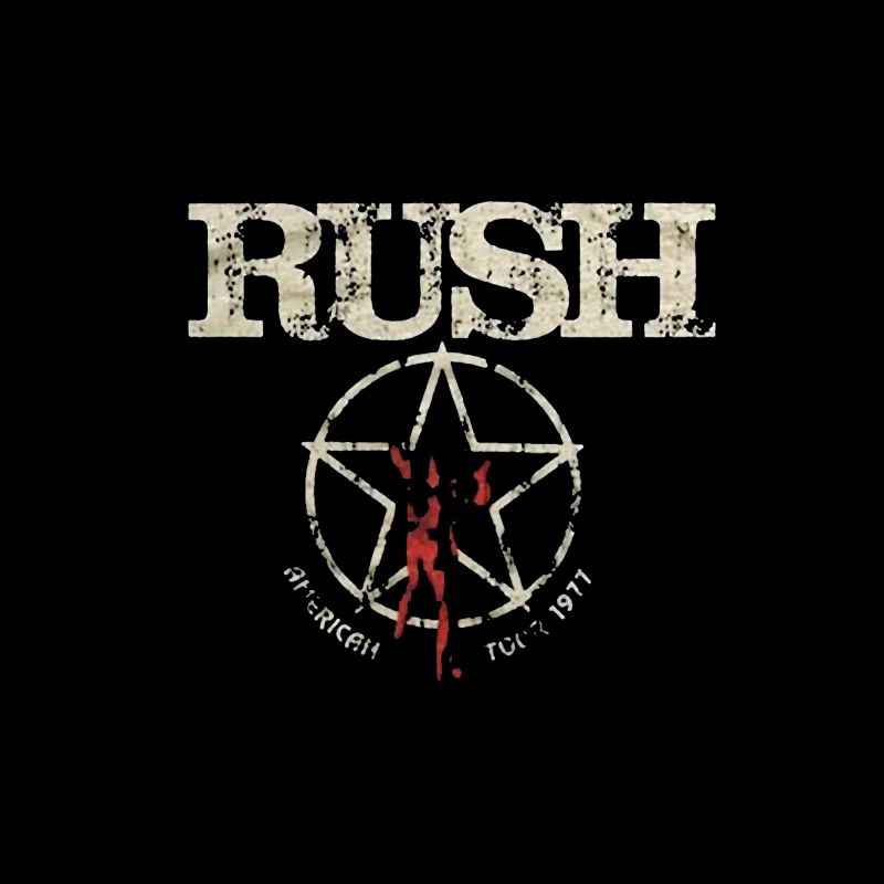 Rush Band Vintage Logo with Pentagram Star Design Tapestry