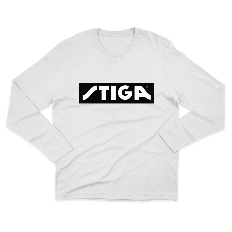 STIGA Sports Equipment Brand Logo in Black and White Male Long Sleeve T-Shirt