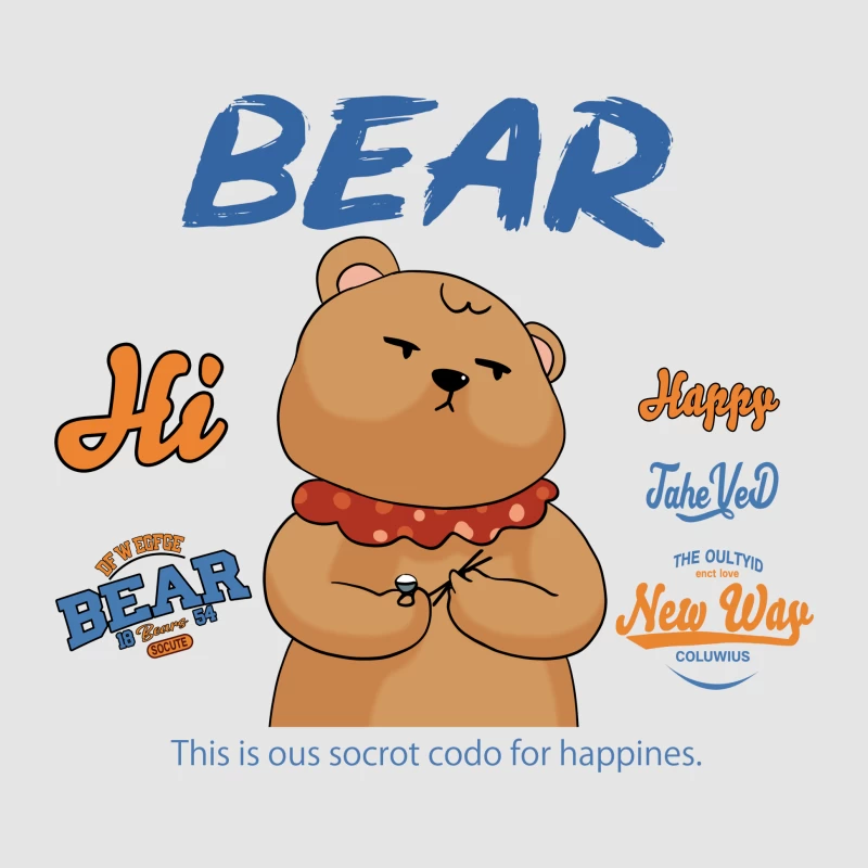 Bär mit Geheimcode für Glück Herren Pullover Hoodie