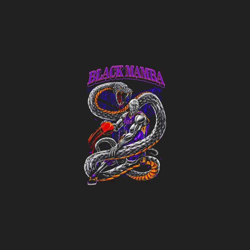 Basketball Illustration of Black Mamba with Snake Bucket Hat