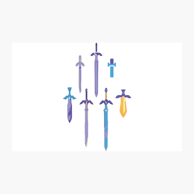 Colorful Fantasy Sword Illustrations for Game Assets Travel Mug