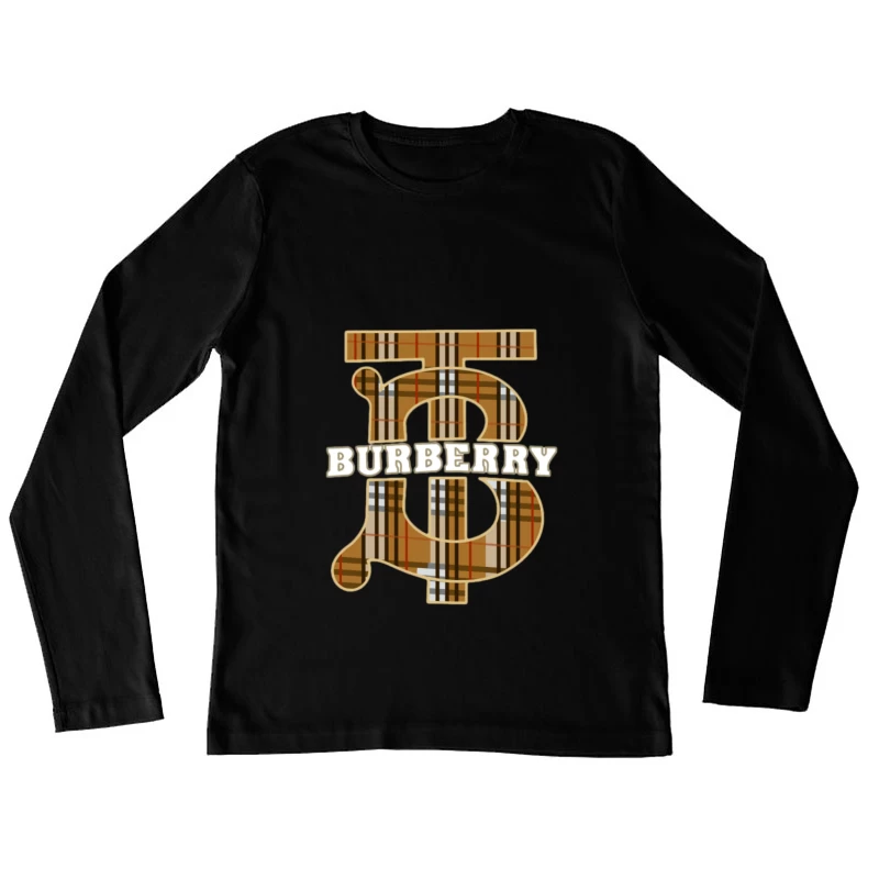 Burberry Logo mit Karomuster Damen Langarm T-Shirt
