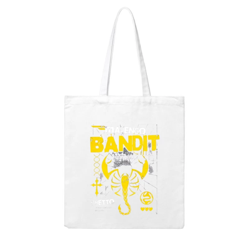 Yellow Bandit Scorpion Grunge Logo Design Cotton Tote Bag