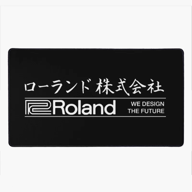 Roland Corporation Logo with Japanese Text and Design Slogan Desk Mat