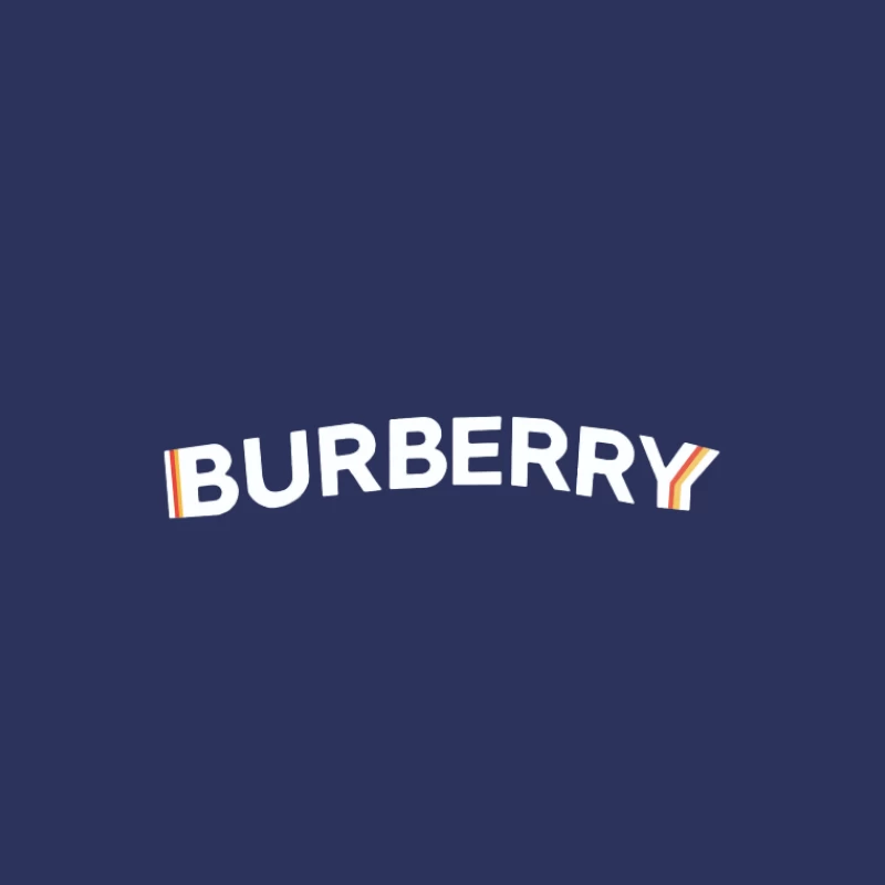 Design du Logo Burberry avec Bandes Colorées Homme T-Shirt