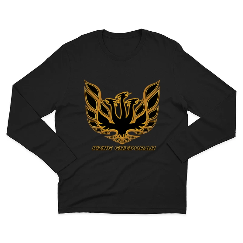 Black and Gold Phoenix King Ghidorah Emblem Logo Male Long Sleeve T-Shirt