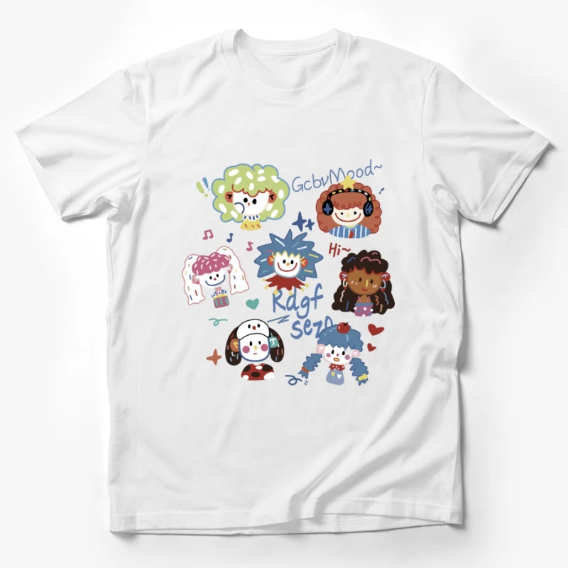 Bunte Cartoon-Gesichter Herren T-Shirt