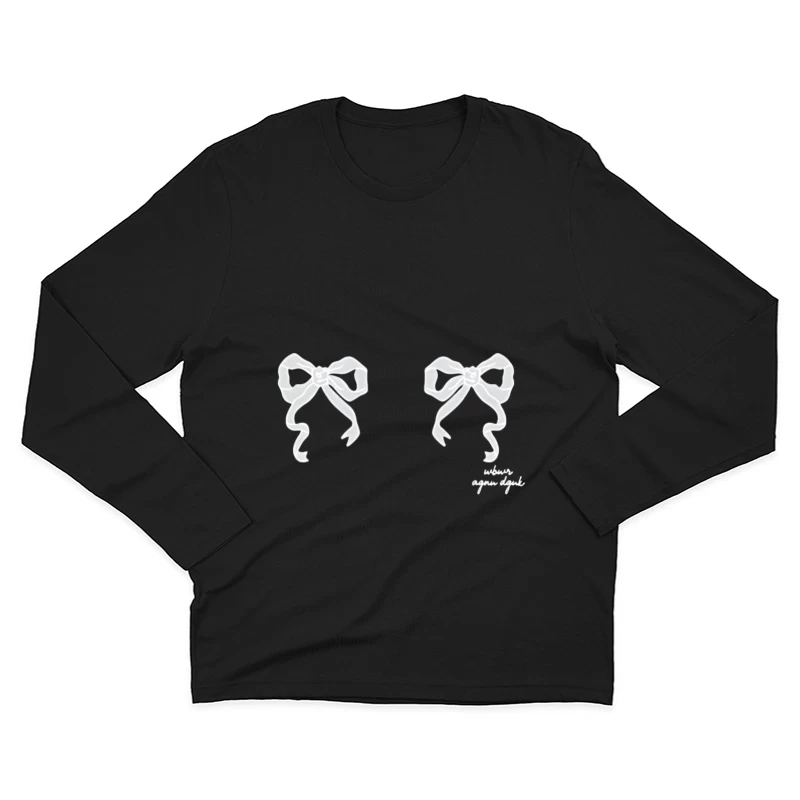 Design di Orecchini con Fiocchi Bianchi Maglietta maniche lunghe Uomo